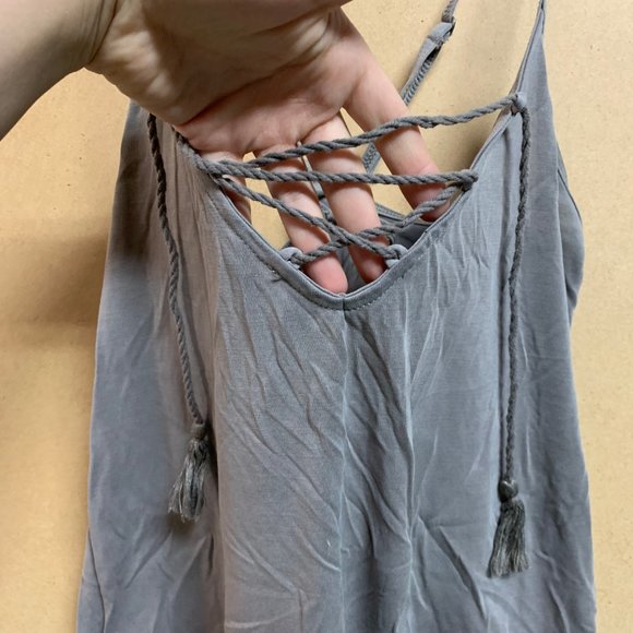 Abercrombie & Fitch Taupe lace-up cross-back cami - Picture 3 of 6